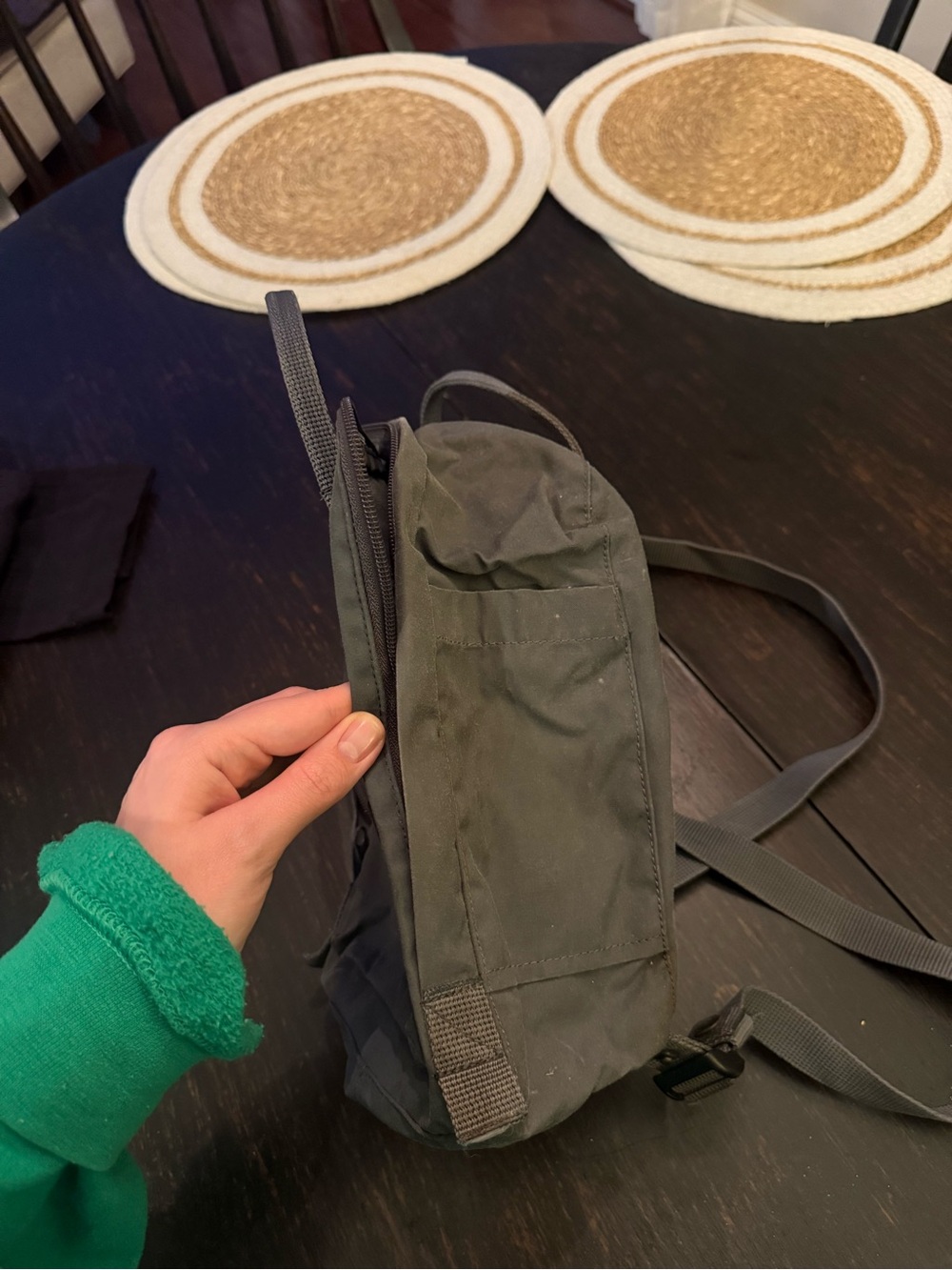 Fjallraven Navy Grey Crossbody Mini Backpack